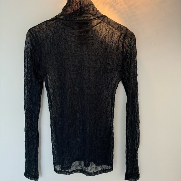 SOLD All Over Lace stretch Turtleneck Top in Black - Picture 10 of 17